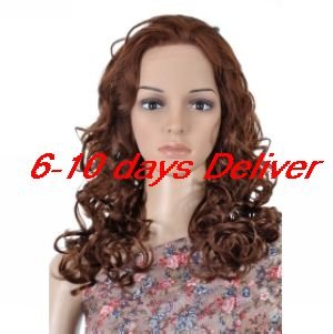 Long Top Grade Quality Synthetic Golden Brown Curly Hair Wig