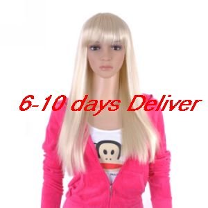 Long Top Grade Quality Synthetic Light Blonde Straight Hair Wig