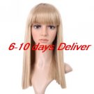 Huge Discount for Christmas Capless High Quality Synthetic Light Blonde Straight Hair Wigs