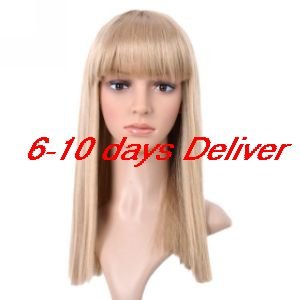 Huge Discount for Christmas Capless High Quality Synthetic Light Blonde Straight Hair Wigs