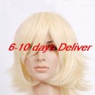 short yellow blonde cosplay wig