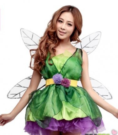 Flower Fairy forest green elf costumes dragonfly fairy costume Halloween costume Christmas Costume