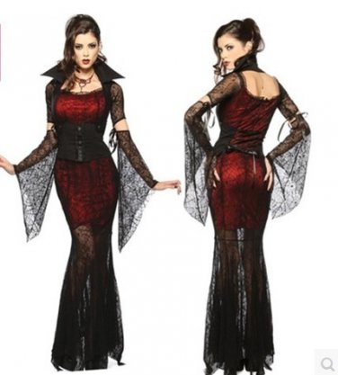 Ghost bride dress Vampire Vixen Vampire Witch Halloween costume cosplay installed