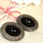 B030517 Retro lvory black dazzling stud earrings