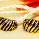 B030522 Zebra & white stripe stud earrings
