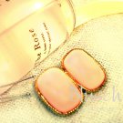 B030528 Pink round square stud earrings