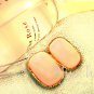 B030528 Pink round square stud earrings