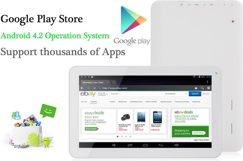 Tablet PC 10 Dual Core 8GB 1G Jelly Bean Dual Cam HDMI Cortex A9 Multi Touch WiFi