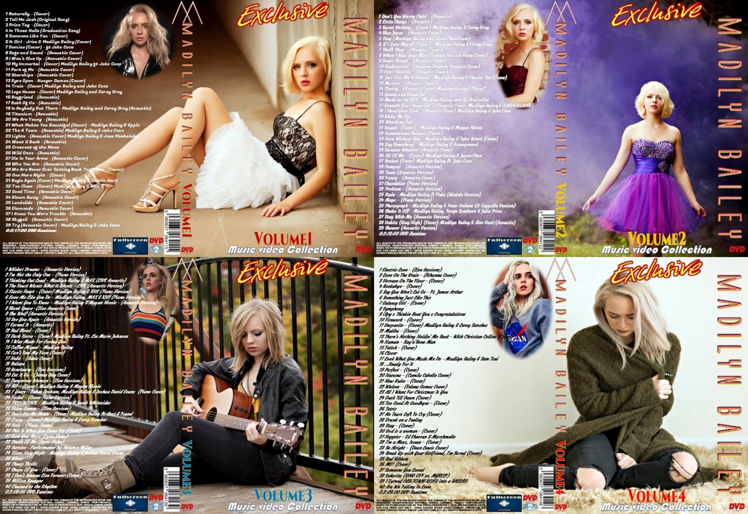 Madilyn Bailey Music Video 4 DVDs Complete Collection