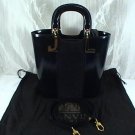 Auth Lanvin Paris 2way handbag, black, Suede/leather ,Used