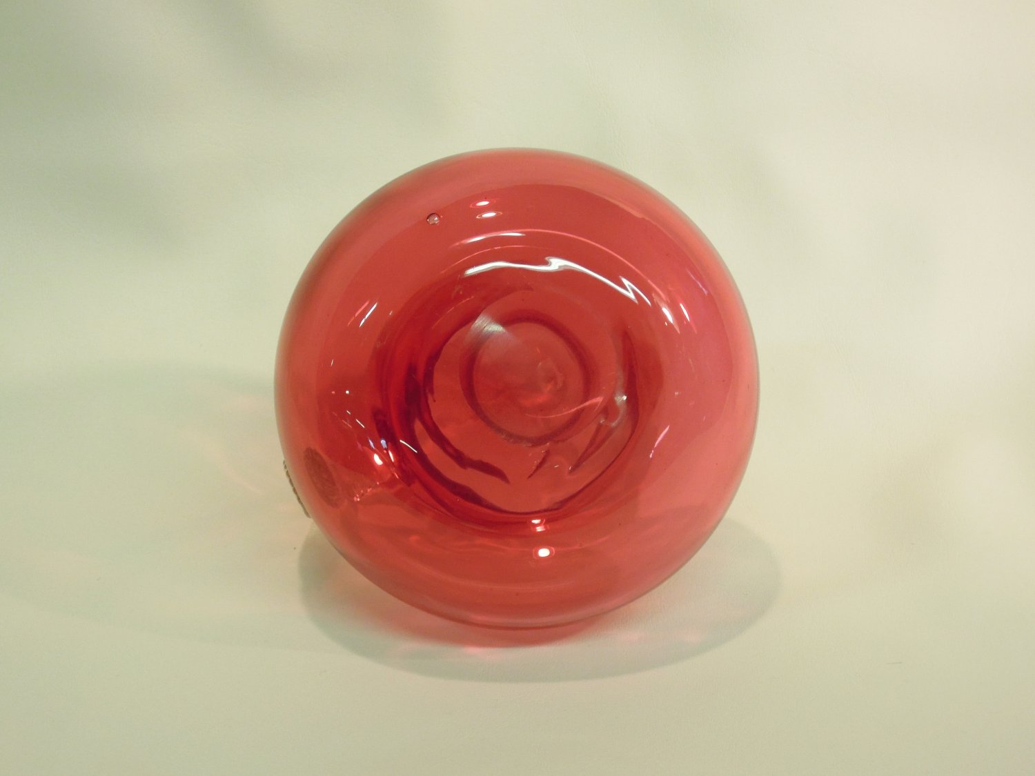 Vintage Bohemian Art Glass Pitcher Red Vintage Blown Handle