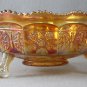 Vintage Fenton Carnival  Fruit Bowl Marigold Butterfly  Berries