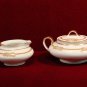 Haviland China Sugar Bowl Creamer Pink Roses Gold