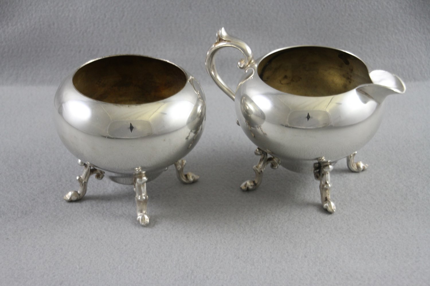 Silver Plated Creamer Sugar Bowl and Container