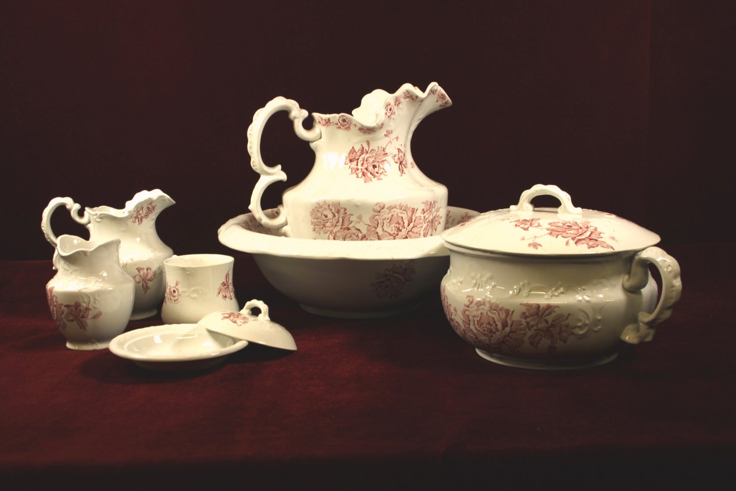 off market Antique Pottery Wash Set Made in Pelham England Rare