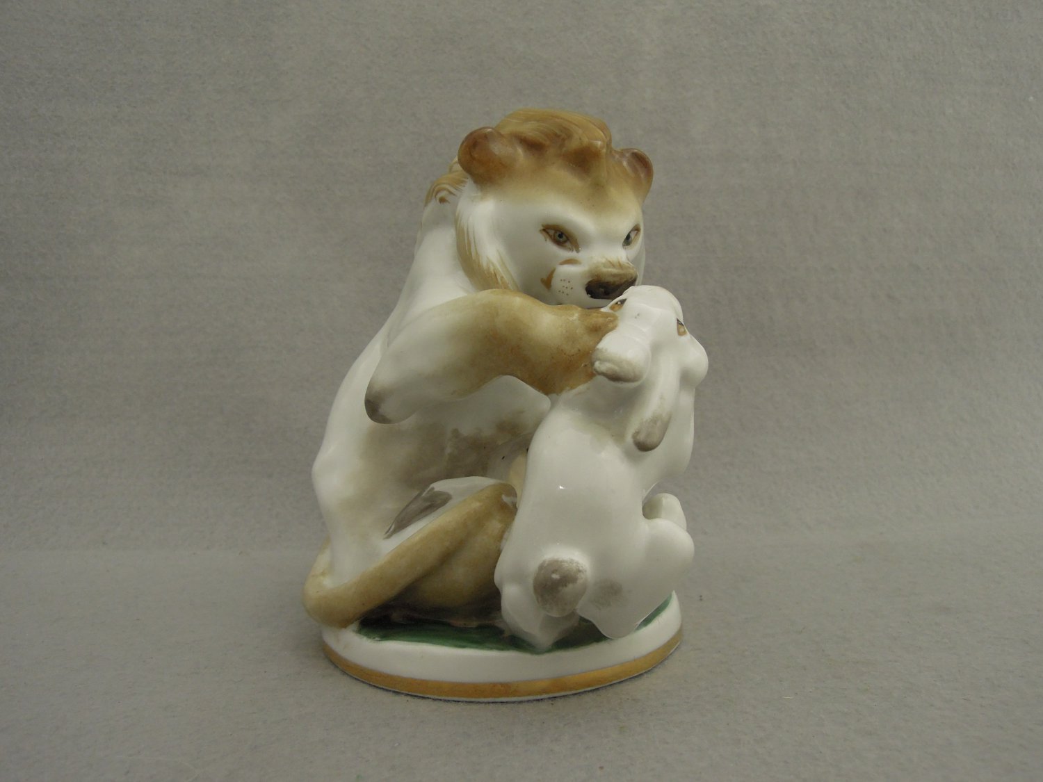 Lomonosov Figurine Lion and Hare Rare Collectible