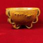 Pottery Bowl Brown and yellow drip