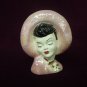 Glamor Girl Head Vase  large Hat Pink Vintage Collectible