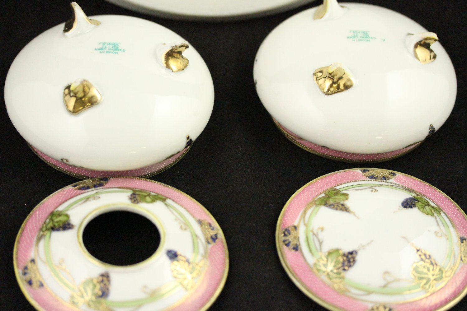 Nippon EOH Dresser Set China hand painted Floral Gold Stunning Rare