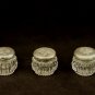Antqiue Crystal Dressers Jars Silver Repousse Floral Lids