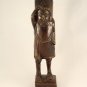 Wooden Carved Man figure on Stand with Head Dress