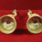 Pair Renaissance Gilded Men Flags Collectible rare