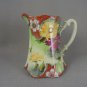 Vintage Hand Painted Pitcher Floral Gold Trim Red Yellow
