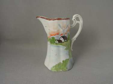 Nippon Coffee Pot Windmill Scene hand Painted