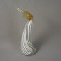 Ventian  Glass Style Pelican Seabird Figurine Black White Amber Tall