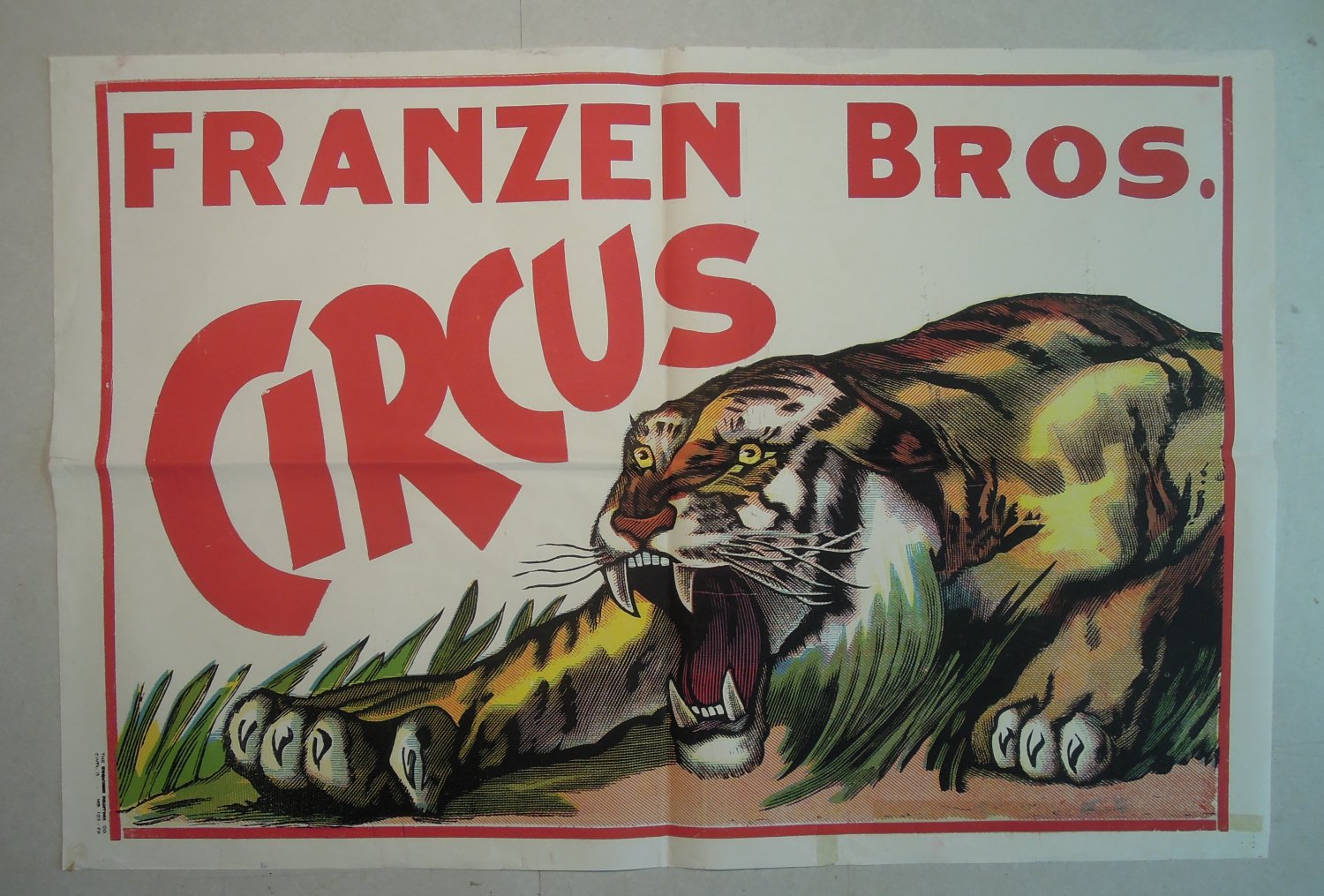 OFF MARKET M Franzen Brothers Circus Vintage Poster Crouching Tiger on ...