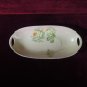 Vintage Bavaria Dish Two Open Handled White Roses Green Leaves