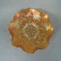Fenton Carnival Glass Dish Holly Leaf Pattern Marigold Amber