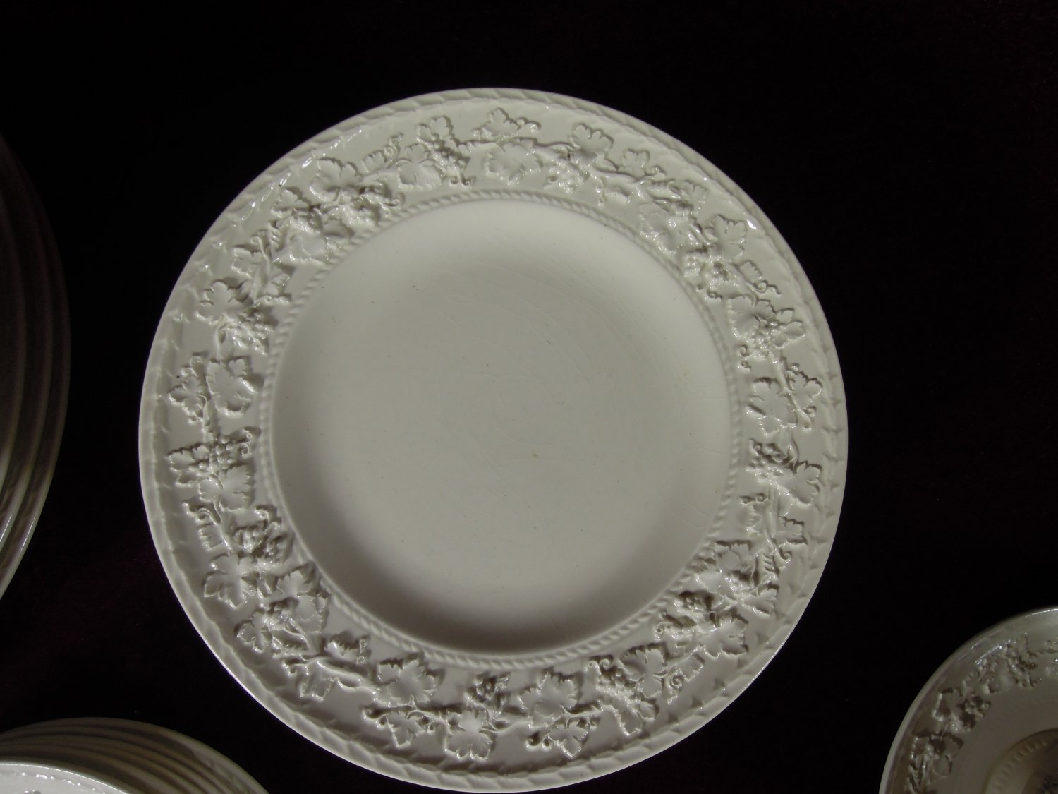 Wedgwood Queensware China White Embossed Grapevine