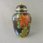 Chinese Cloisonné Lidded Jar Floral design 7" Tall