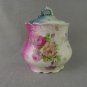 Porcelain Biscuit Jar with Lid with Roses Embossed 7' Tall