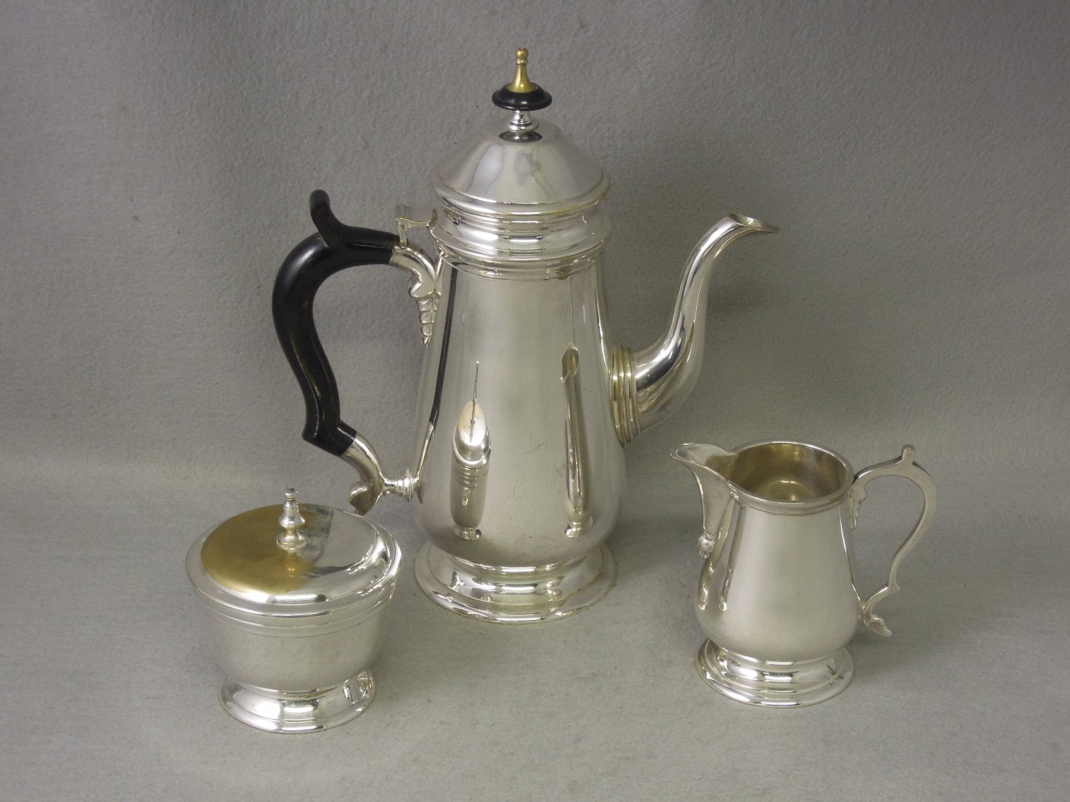 Leonard Silver Plated Tea Pot Creamer Sugar Bowl