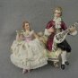 Irish Dresden Lace Figurine Man Serenading Woman Muller -Volkstedt