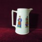 Antique Pitcher Hand Painted Man and Woman Rare