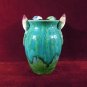 Birds  Floral  Pottery Vase  Figural accents 12"