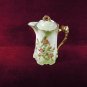 Limoges Chocolate Pot hand painted Roses Embossed Gilded