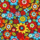 Alice Kennedy, Bright Owl, Packed Floral Brown Fabric