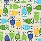 Ann Kelle Urban Zoologie, Owls Blue Fabric