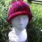 Red and Navy Size Large Knit Beanie