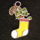 Christmas Sock Pendant (Yellow/White)