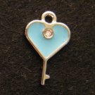 Heart Key Pendant (Light blue)