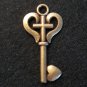 Heart Key Pendant (Antique Bronze)