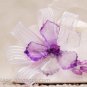 Favor Box- White Purse box with Purple Flower