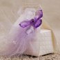 Favor Box- White purse w/purple flower and feather