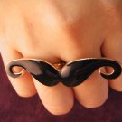 Moustache Shape Double Finger Ring Adjustable New