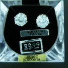 HIP HOP HEAVEN!  8 CTW .925 Sterling Silver CZ Post Stud Earrings in Ice Cube Box